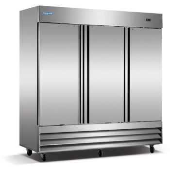 Image for Norpole 3 Solid Door Stainless Steel Reach-In Freezer from HD Supply