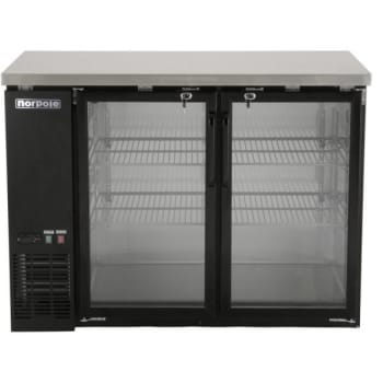 Image for Norpole 2 Glass Door 48 Back Bar Refrigerator from HD Supply