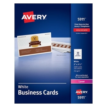 Image for Avery® White Laser Micro-Perforated Business Card Box Of 2,500 from HD Supply