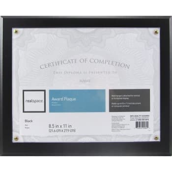 Image for Realspace® Black Award Plaque, 8-1/2" X 11", Vertical/horizontal Mount from HD Supply