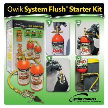 Qwikproducts Qwik System Flush® Kit, 1 Lb Cans, Valve, Charging Hose, Nozzle (2-Pack)