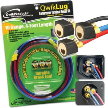 Qwikproducts Three Terminal Repair Lugs/bags 10awg - 4 Foot Leads With Spades