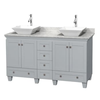 Wyndham Collection Acclaim 60 in. Double Bathroom Vanity w/ Vessel Sinks (Oyster Gray)