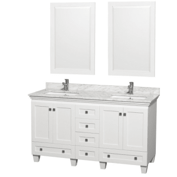 Image for Wyndham Collection Acclaim 60 in. Double Bathroom Vanity w/ 24 in. Mirrors (White) from HD Supply