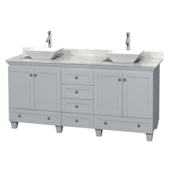 Design House Wyndham Acclaim Oyster Gray Double Bathroom Vanity 72" With Rectangular Sink