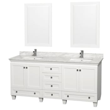 Image for Design House Wyndham Acclaim White Double Bathroom Vanity 72"  Square Sink And 24" Mirror from HD Supply