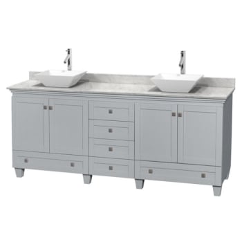 Design House Wyndham Acclaim Oyster Gray Double Bathroom Vanity 80" With Rectangular Sink