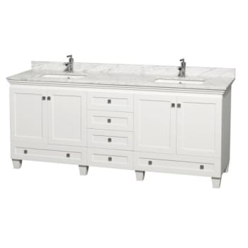Design House Wyndham Acclaim White Double Bathroom Vanity 80" With White Square Sink