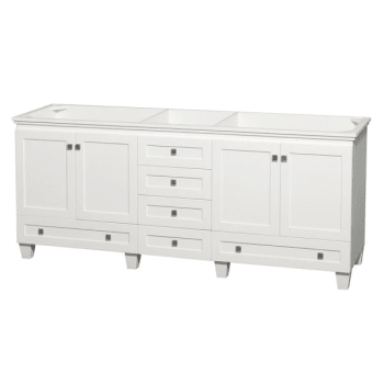 Design House Wyndham Acclaim White Wood Double Bathroom Vanity 80" Without Countertop