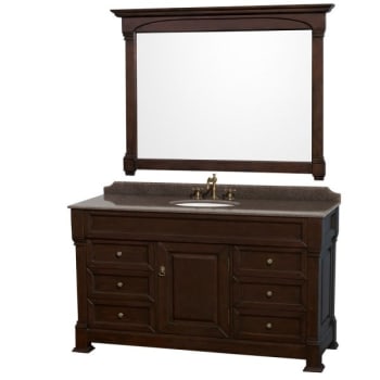 Image for Design House Wyndham Andover Dark Cherry Single Bathroom Vanity 60" With Countertop & Mirror from HD Supply