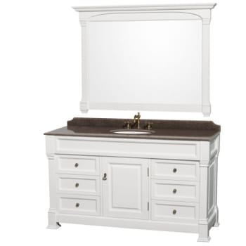 Image for Design House Wyndham Andover White Single Bathroom Vanity 60" With Countertop And 56" Mirror from HD Supply