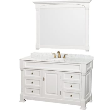 Design House Wyndham Andover White Single Bathroom Vanity 55 With Oval Sink And 50 Mirror Hd Supply