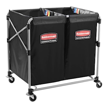 Rubbermaid Commercial Collapsible 8-Bushel X-Cart Basket (Black)