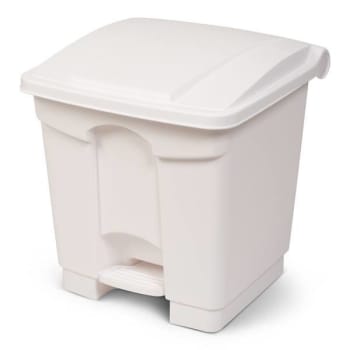 Image for Toter 8 Gallon Step On Container Fire Retardant - White from HD Supply