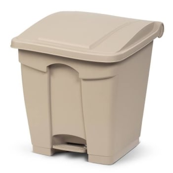 Image for Toter 8 G. Step-On Decorative Trash Can (Beige) from HD Supply