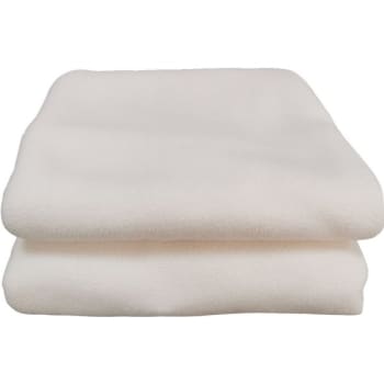 Cotton Bay® Ashby™ Fleece Blanket, Full 80x90 Inch, White, Case Of 10