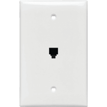 Image for Leviton® 6p4c Midsize Telephone Wall Jack, White from HD Supply