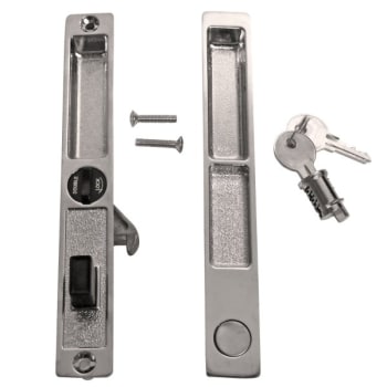 Image for Strybuc Patio Door Chrome Handle Lock Assembly With Key Lock Pack Of 2 from HD Supply