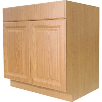 Image for Seasons® 30"W x 34-1/2"H x 24"D 2 Door Kitchen Sink Base Cabinet Auburn Oak from HD Supply
