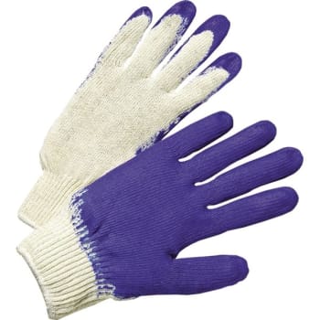 PIP 30708 Large Blue Latex Coated Palm And Fingertips Glove, Case Of 12