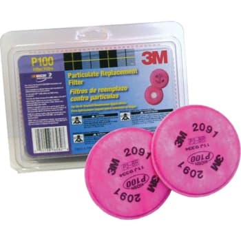3M 2091Pa1-A P100 Particulate Filter, Case Of 2