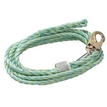 Peakworks Premium Vertical Lifeline Rope With Back Splice And Snap Hook Green