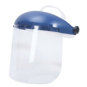 Image for Sellstrom Single Crown Safety Face Shield With Ratchet Headgear Blue Crown from HD Supply