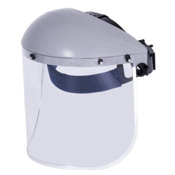 Image for Sellstrom Single Crown Safety Face Shield With Ratchet Headgear, Gray Crown from HD Supply