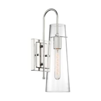 Image for SATCO® Alondra 1 Light Wall Sconce Fixture Polished Nickel Finish, Clear Glass from HD Supply