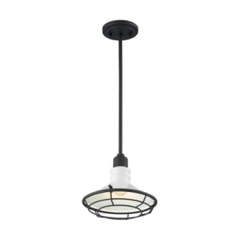 Image for Satco® Blue Harbor 1 Light Small Pendant Fixture Gloss White, Black Accents from HD Supply