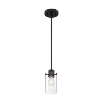 Image for Satco® Sommerset 1 Light Mini Pendant Fixture, Matte Black Finish, Clear Glass from HD Supply