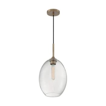 Image for Satco® Aria 1-Light Medium Pendant Fixture, Burnished Brass, Clear Seeded Glass from HD Supply