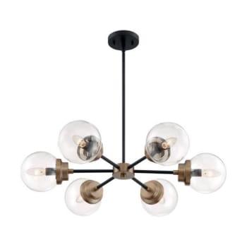 Image for Satco® Axis 6-Light Indoor Chandelier (Glass) (Black/Brass) from HD Supply