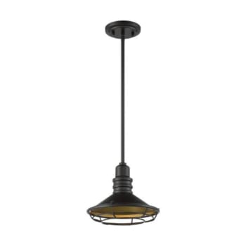 Image for SATCO® Blue Harbor 1 Light Small Pendant Fixture, Dark Bronze, Gold Accents from HD Supply