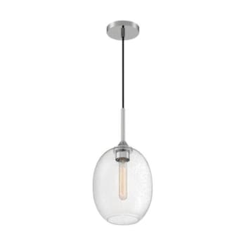 Image for Satco® Aria 1-Light Small Pendant Fixture, Polished Nickel, Clear Seeded Glass from HD Supply