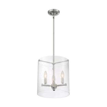 Image for SATCO® Bransel 3 Light Pendant Fixture, Brushed Nickel, Clear Seeded Glass from HD Supply