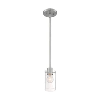 Image for Satco® Sommerset 1 Light Mini Pendant Fixture, Brushed Nickel, Clear Glass from HD Supply