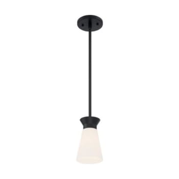 Image for Satco® Caleta 1 Light Mini Pendant Fixture, Black, Frosted Cylindrical Glass from HD Supply