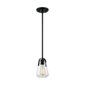 Image for Satco® Skybridge 1 Light Mini Pendant Fixture, Matte Black, Clear Glass from HD Supply