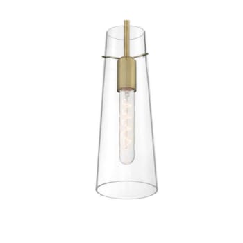 Image for Satco® Alondra 1 Light Mini Pendant Fixture, Vintage Brass, Clear Glass from HD Supply