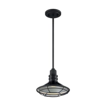Image for Satco® Blue Harbor 1 Light Small Pendant Fixture Gloss Blck, Silver Blck Accents from HD Supply