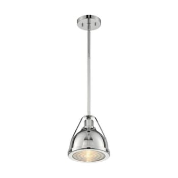 Image for SATCO® Barbett 1 Light Small Pendant Fixture, Polished Nickel, Fresnel Glass from HD Supply