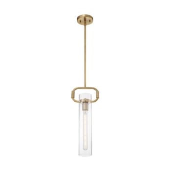 Image for Satco® Teresa 1-Light Cylinder Pendant Fixture, Burnished Brass, Clear Glass from HD Supply