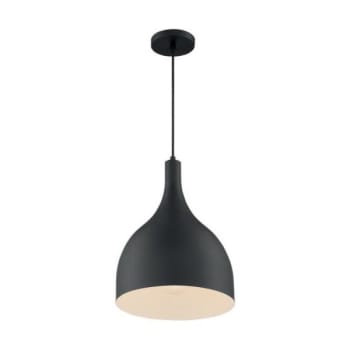 Image for Satco® Bellcap 1 Light Large Pendant Fixture, Matte Black Finish from HD Supply