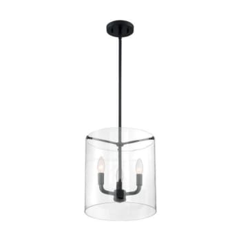 Image for Satco® Sommerset 3 Light Pendant Fixture, Matte Black Finish With Clear Glass from HD Supply