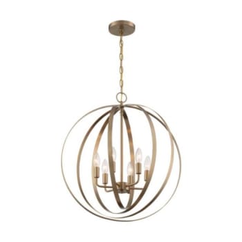 Image for Satco® Pendleton 6-Light Pendant Fixture, Burnished Brass Finish from HD Supply