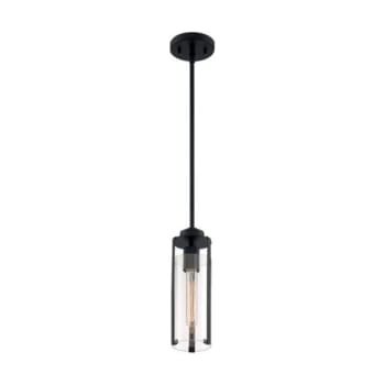 Image for SATCO® Marina 1 Light Mini Pendant Fixture, Matte Black Finish With Clear Glass from HD Supply