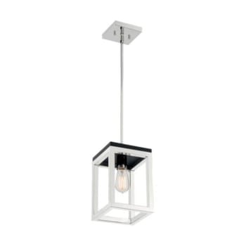Image for Satco® Cakewalk 1 Light Pendant Fixture, Polished Nickel, Black Accents from HD Supply