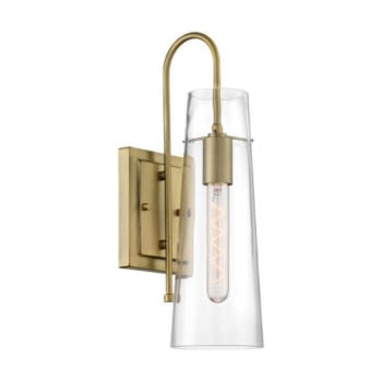 Image for SATCO® Alondra 1 Light Wall Sconce Fixture, Vintage Brass, Clear Glass from HD Supply
