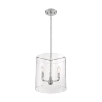 Image for Satco® Sommerset 3 Light Pendant Fixture Brushed Nickel Finish With Clear Glass from HD Supply